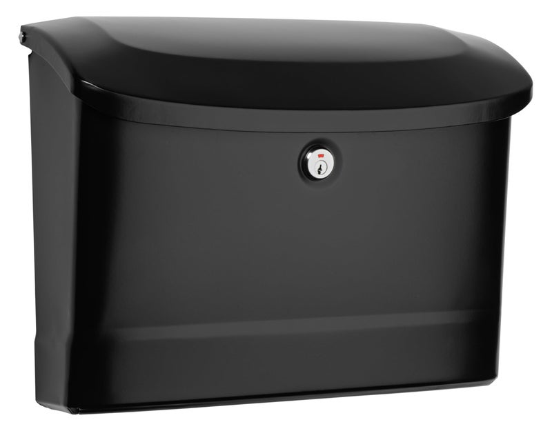 Architectural Mailboxes Princetonâ„¢ Locking, Wall-Mounted Mailbox for Outside, Metal Galvanized Steel Medium Mail Box with Lock and Key Drop Box, Black - Image 1